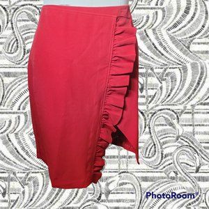 Cherry Red Ruffle Career Skirt by Boutique - Size 24W - NWT